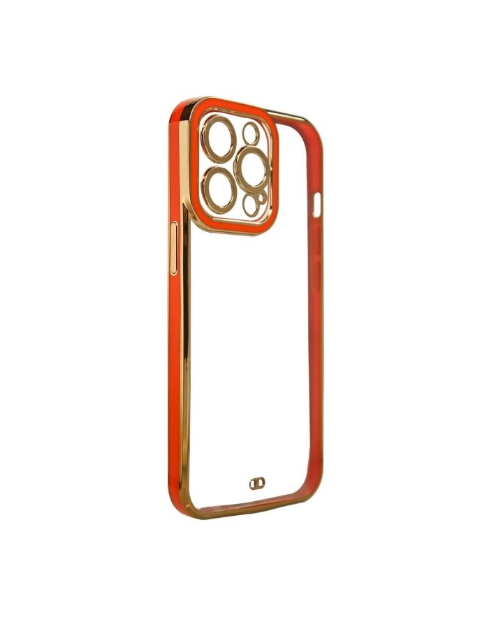Fashion Case for iPhone 12 Pro Gold Frame Gel Cover Red Fashion Case for iPhone 12 Pro Gold Frame Gel Cover Red