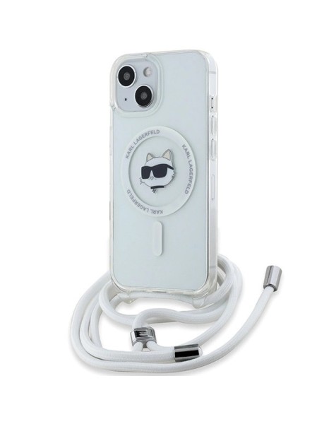 Karl Lagerfeld IML Choupette Head &amp;amp; Cord MagSafe case for iPhone 14 / 13 / 15 - transparent