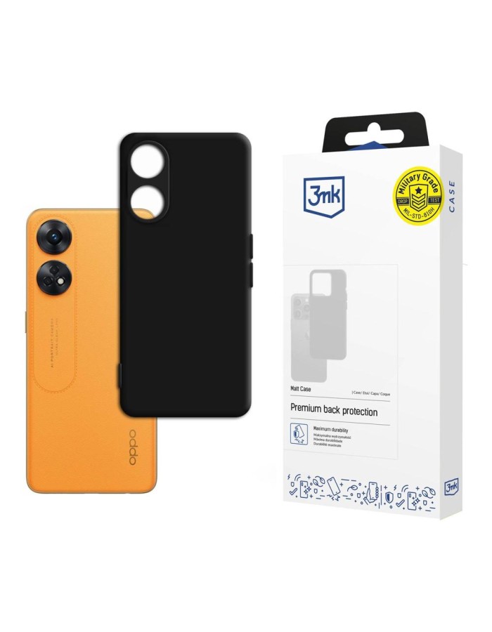 3mk Matt Case for Oppo Reno 8T 4G - Matte Black