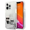 Karl Lagerfeld Liquid Glitter Karl&amp;amp;Choupette case for iPhone 13 Pro Max 6.7" - silver