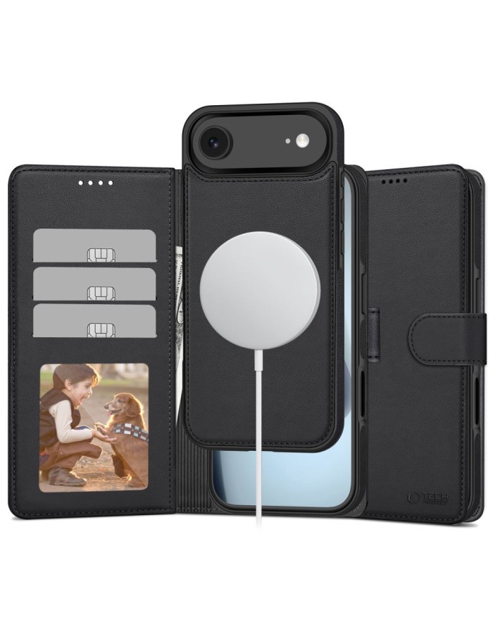 Tech-Protect Wallet MagSafe Case for iPhone 17 Air - Matte Black