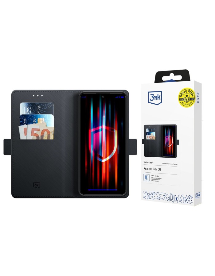 3mk Wallet Case for Realme C67 5G - Black