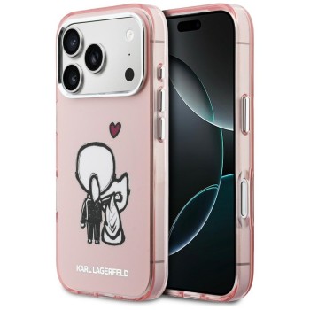 Karl Lagerfeld Karl &amp;amp; Choupette Back MagSafe Case for iPhone 17 Pro - Pink