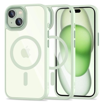 Tech-Protect MagMat MagSafe iPhone 15 Case - Clear Green Tech-Protect MagMat MagSafe iPhone 15 Case - Clear Green