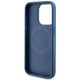 Guess 4G Collection Leather Metal Logo MagSafe Case for iPhone 14 Pro - Blue