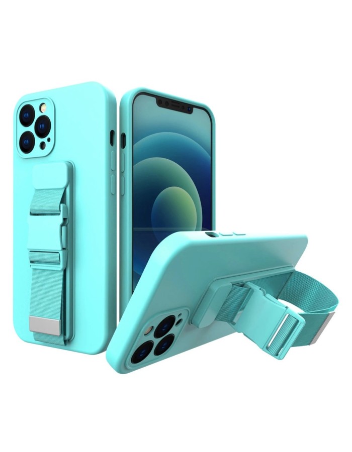 Rope case gel case with a chain lanyard bag lanyard iPhone 13 mini light blue Rope case gel case with a chain lanyard bag lanyard iPhone 13 mini light blue