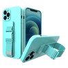 Rope case gel case with a chain lanyard bag lanyard iPhone 13 light blue Rope case gel case with a chain lanyard bag lanyard iPhone 13 light blue