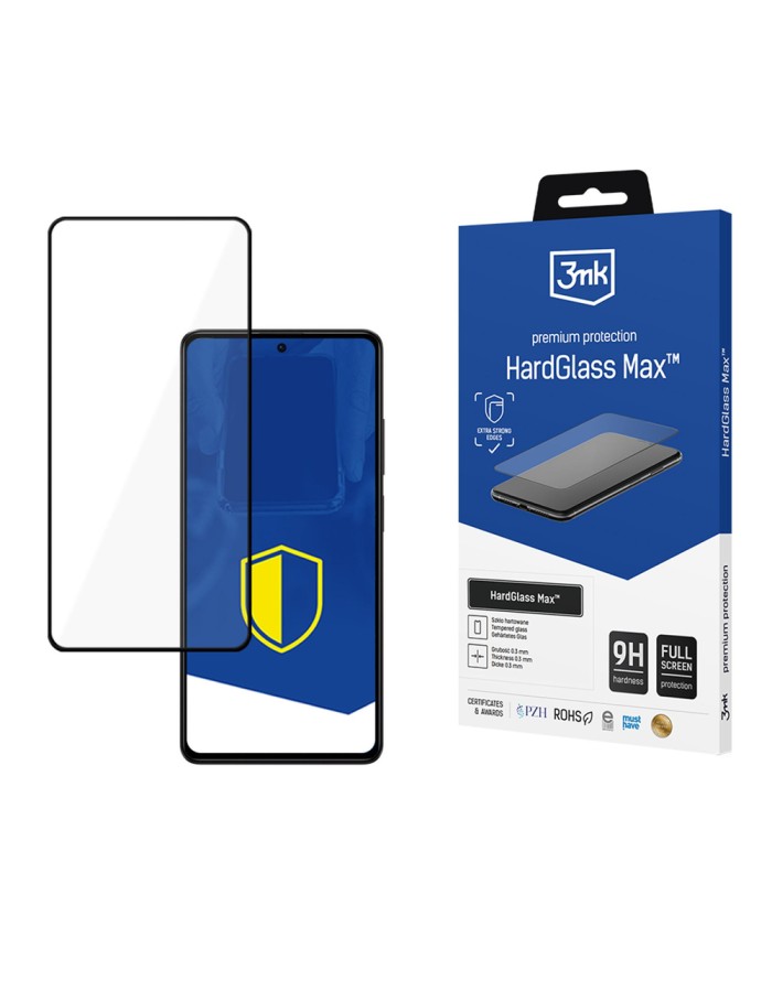 3mk HardGlass Max Black Full Coverage Reinforced Tempered Glass for Google Pixel 8 5G