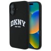 DKNY Silicone White Printed Logo MagSafe iPhone 16 Case - Black DKNY Silicone White Printed Logo MagSafe iPhone 16 Case - Black