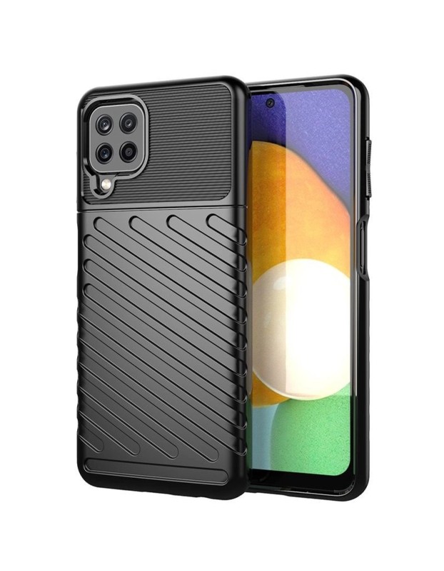 Thunder Case Flexible Tough Rugged Cover TPU Case for Samsung Galaxy A22 4G black