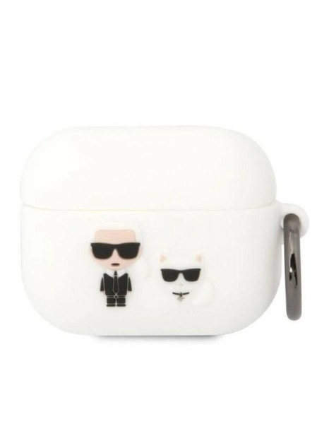 Karl Lagerfeld KLACAPSILKCW AirPods Pro cover white/white Silicone Karl &amp;amp; Choupette