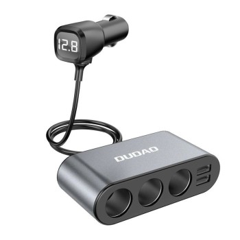 Dudao car charger 2x USB / 3x cigarette lighter splitter black (R1Pro black) Dudao car charger 2x USB / 3x cigarette lighter splitter black (R1Pro black)
