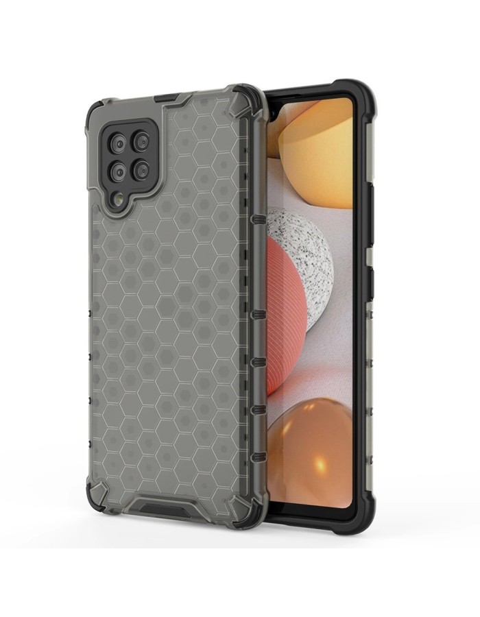 Honeycomb Case armor cover with TPU Bumper for Samsung Galaxy A42 5G black
