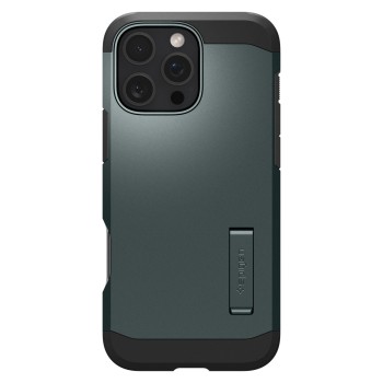 Spigen Tough Armor MagSafe Case with Stand for iPhone 16 Pro - Green