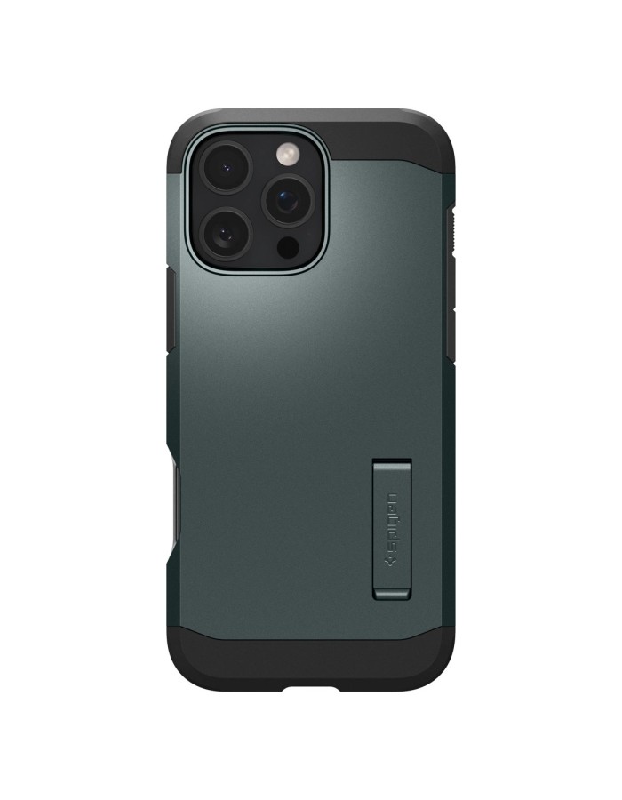 Spigen Tough Armor MagSafe Case with Stand for iPhone 16 Pro - Green Spigen Tough Armor MagSafe Case with Stand for iPhone 16 Pro - Green
