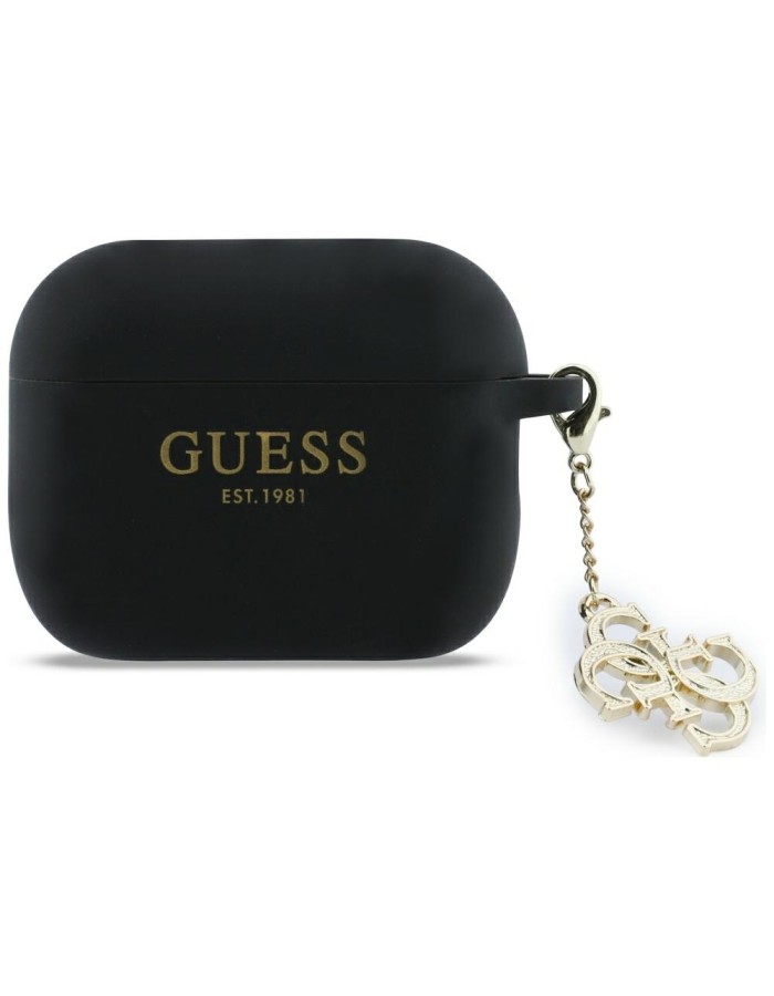 Guess Silicone 4G Charm Case for AirPods Pro 3 - Black Guess Silicone 4G Charm Case for AirPods Pro 3 - Black