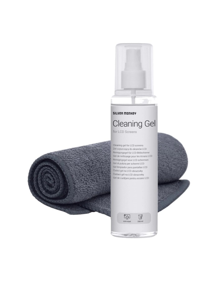Silver Monkey LCD Cleaning Gel Set: 250ml LCD panel gel and microfiber cloth