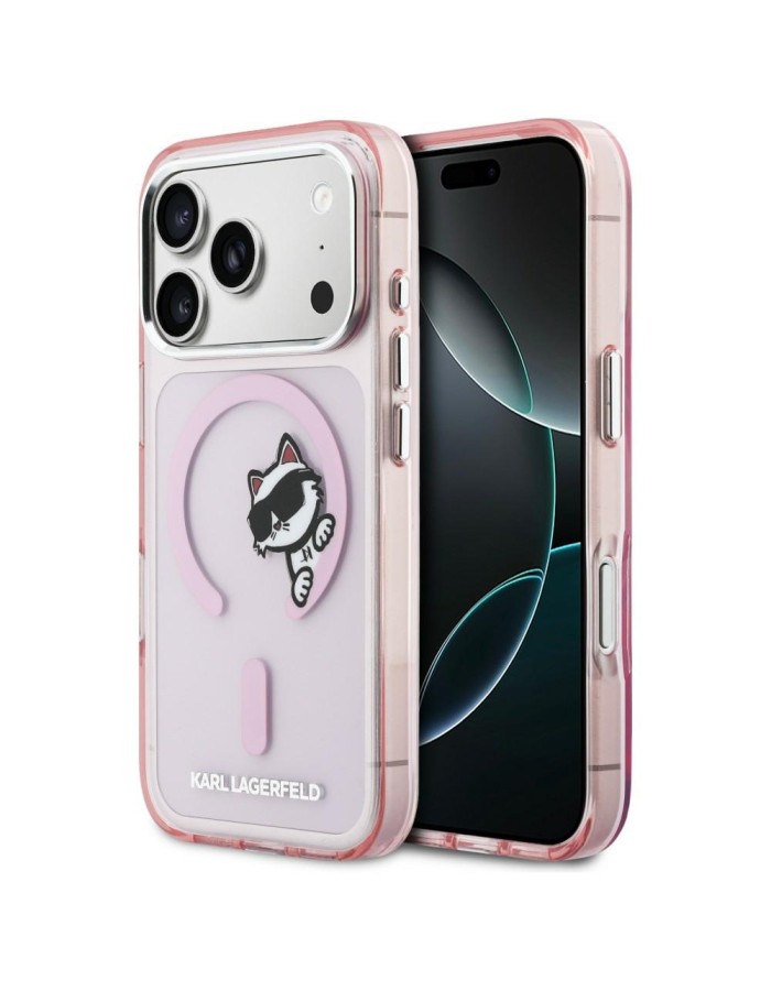 Karl Lagerfeld IML Peekaboo MagSafe Case for iPhone 17 Pro Max - Pink