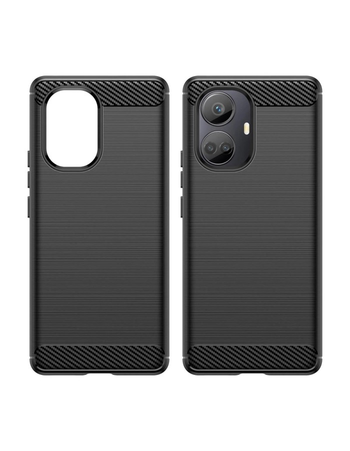 Carbon Case case for Realme 10 Pro+ flexible silicone carbon cover black Carbon Case case for Realme 10 Pro+ flexible silicone carbon cover black