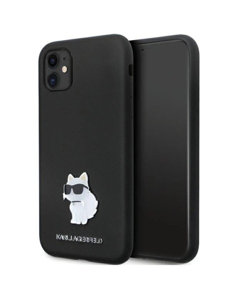 Karl Lagerfeld KLHCN61SMHCNPK case for iPhone 11 / Xr - black Silicone C Metal Pin