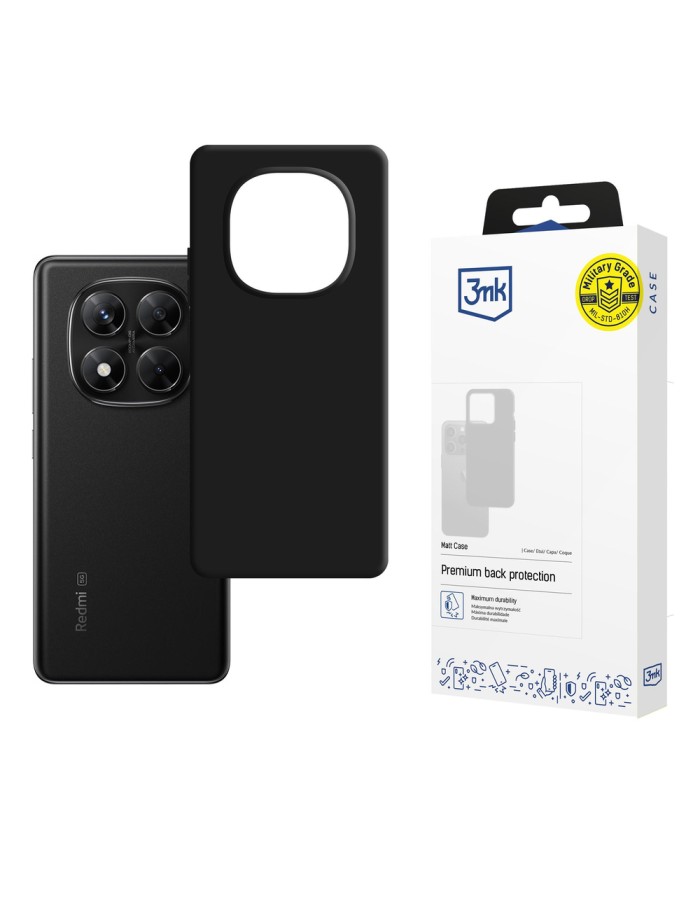 3mk Matt Case Pro for Xiaomi Redmi Note 14 PRO 5G/POCO X7 5G - Matte Black