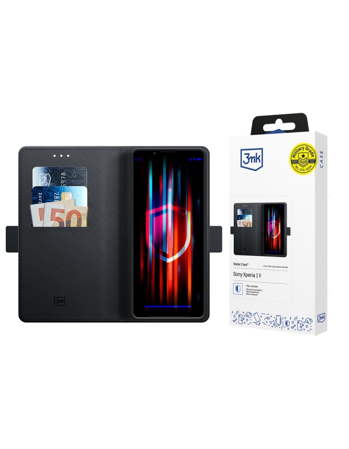 3mk Wallet Case for Sony Xperia 1 V - Black 3mk Wallet Case for Sony Xperia 1 V - Black