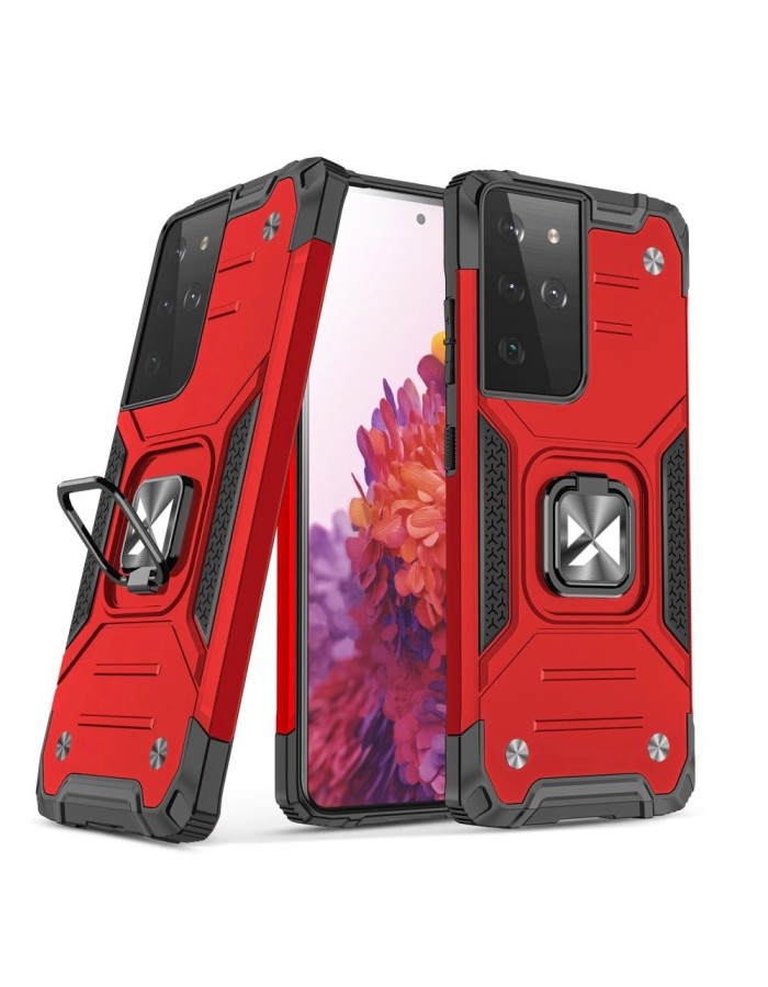 Wozinsky Ring Armor tough hybrid case cover + magnetic holder for Samsung Galaxy S22 Ultra red Wozinsky Ring Armor tough hybrid case cover + magnetic holder for Samsung Galaxy S22 Ultra red