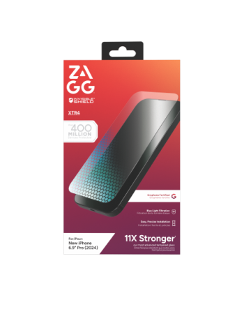 ZAGG InvisibleShield Glass XTR4 Graphene Screen Protector with Blue Light Filter for iPhone 16 Pro Max