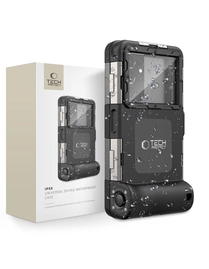 Tech-Protect Waterproof Case IPX8 for 4.7-6.7" Smartphones - Black Tech-Protect Waterproof Case IPX8 for 4.7-6.7" Smartphones - Black