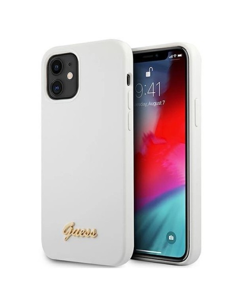 Guess GUHCP12SLSLMGWH iPhone 12 mini 5.4" white/white hardcase Metal Logo Script