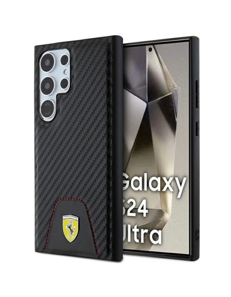 Ferrari Carbon Stitched Bottom case for Samsung Galaxy S24 Ultra - black Ferrari Carbon Stitched Bottom case for Samsung Galaxy S24 Ultra - black