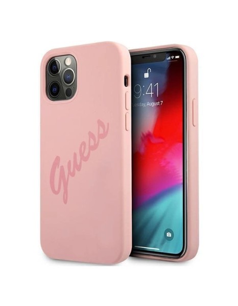 Guess GUHCP12LLSVSPI iPhone 12 Pro Max 6.7" pink/pink hardcase Script Vintage Guess GUHCP12LLSVSPI iPhone 12 Pro Max 6.7" pink/pink hardcase Script Vintage