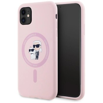 Karl Lagerfeld Silicone Karl&amp;amp;Choupette MagSafe iPhone 11 Case - Pink