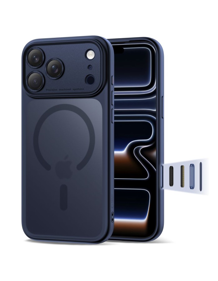 Tech-Protect Magpeak Magsafe CC Case for iPhone 17 Pro - Matte Navy Blue Tech-Protect Magpeak Magsafe CC Case for iPhone 17 Pro - Matte Navy Blue