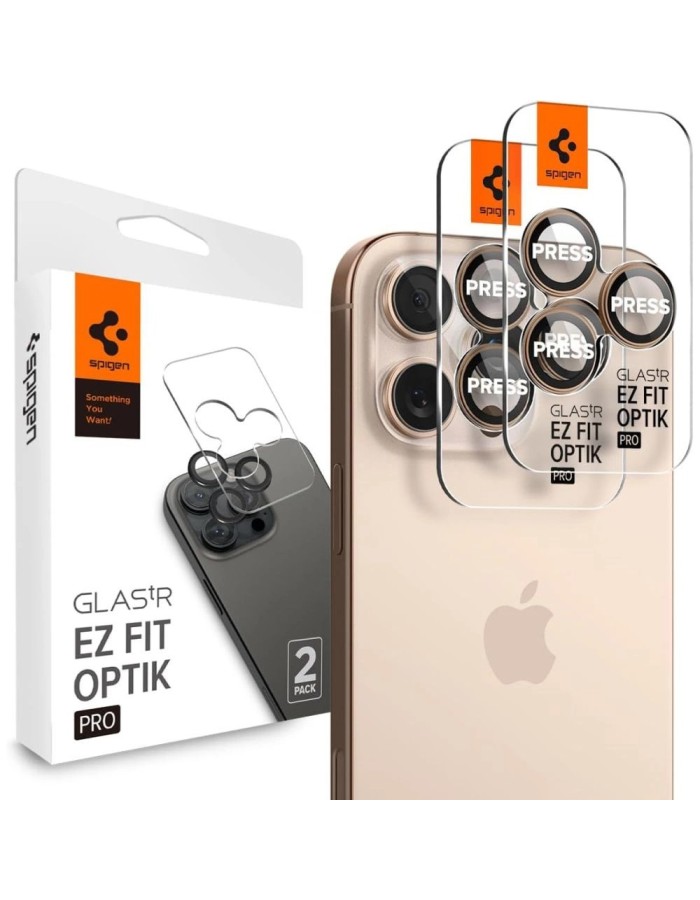Spigen Optik Pro GLAS.TR ”EZ FIT” Camera Protector 2-PACK for iPhone 16 Pro / Pro Max - Brown Spigen Optik Pro GLAS.TR ”EZ FIT” Camera Protector 2-PACK for iPhone 16 Pro / Pro Max - Brown