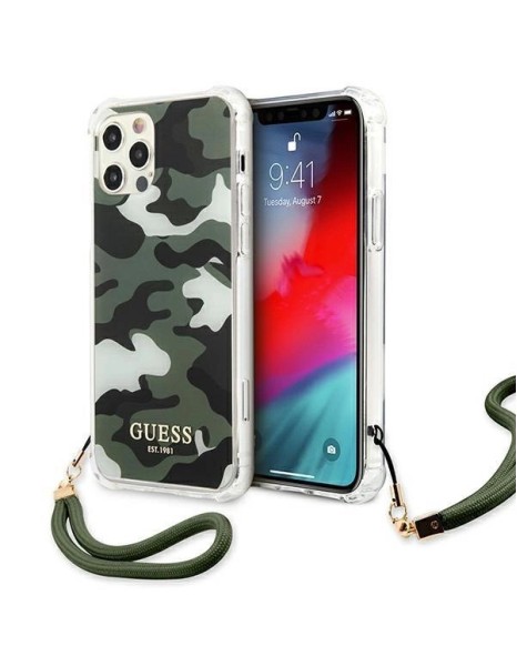 Guess GUHCP12MKSARKA iPhone 12/12 Pro 6.1" green/khaki hardcase Camo Collection