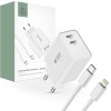 Tech-Protect C35W 2x USB-C PD 35W Wall Charger with USB-C / Lightning Cable - White Tech-Protect C35W 2x USB-C PD 35W Wall Charger with USB-C / Lightning Cable - White