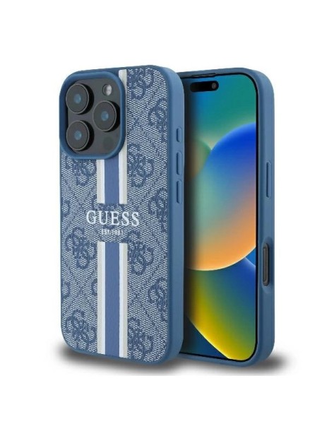 Guess 4G Printed Stripes MagSafe case for iPhone 16 Pro - blue Guess 4G Printed Stripes MagSafe case for iPhone 16 Pro - blue