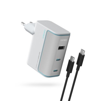 Cuktech AD1003EU 100W GaN 2x USB-C + USB-A Wall Charger with Cable - White Cuktech AD1003EU 100W GaN 2x USB-C + USB-A Wall Charger with Cable - White