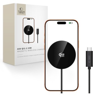 Tech-Protect A50 MagSafe 25W QI2.2 Wireless Charger - Black Tech-Protect A50 MagSafe 25W QI2.2 Wireless Charger - Black