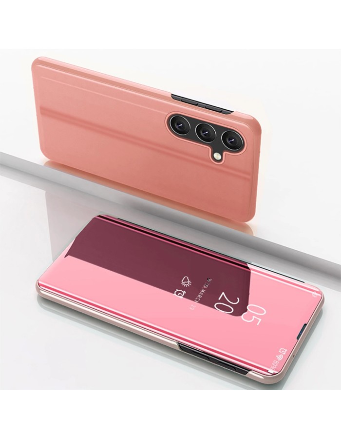 Clear View Case for Samsung Galaxy S24 FE Cover with Flip - Pink