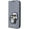 Karl Lagerfeld KLBKP14LSANKCPG iPhone 14 Pro 6.1" bookcase silver/silver Saffiano Karl &amp; Choupette