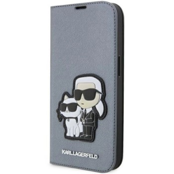 Karl Lagerfeld KLBKP14LSANKCPG iPhone 14 Pro 6.1" bookcase silver/silver Saffiano Karl &amp; Choupette