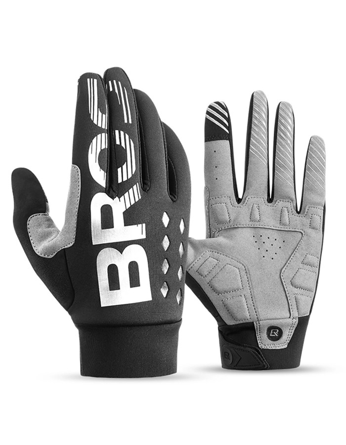 Rockbros cycling gloves, insulated, long, size: M - black and gray Rockbros cycling gloves, insulated, long, size: M - black and gray