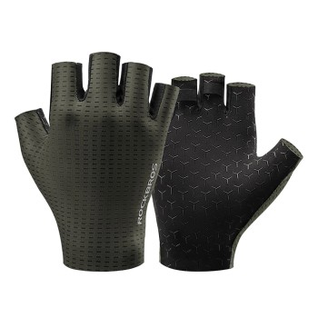Rockbros Breathable Short Finger Cycling Gloves, Size: L - Green