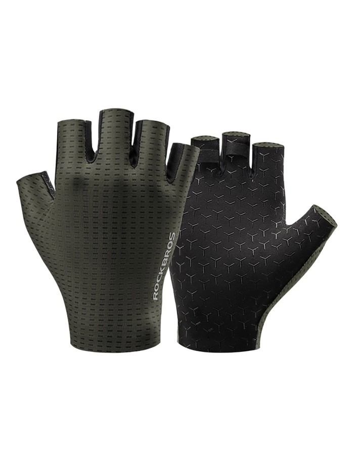 Rockbros Breathable Short Finger Cycling Gloves Size: XL - Green Rockbros Breathable Short Finger Cycling Gloves Size: XL - Green