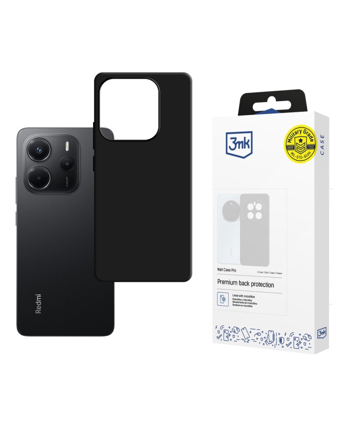 3mk Matt Case Pro case for Xiaomi Redmi Note 14 5G - matte black