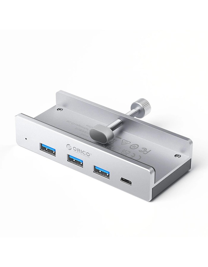 Orico MH4PC Hub Clamp-Mounted USB-C / 3x USB-A 3.0 + 1x USB-C 3.0 - Silver Orico MH4PC Hub Clamp-Mounted USB-C / 3x USB-A 3.0 + 1x USB-C 3.0 - Silver