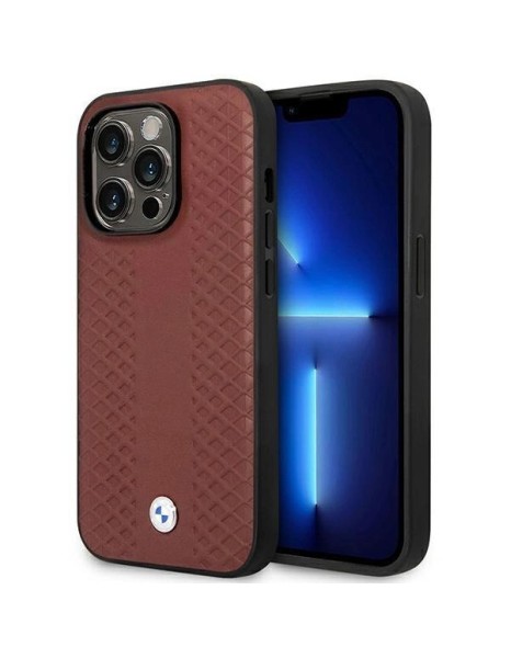 Case BMW BMHMP14L22RFGR iPhone 14 Pro 6.1" Burgundy/burgundy Leather Diamond Pattern MagSafe Case BMW BMHMP14L22RFGR iPhone 14 Pro 6.1" Burgundy/burgundy Leather Diamond Pattern MagSafe