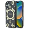 Guess IML Peony On 4G Background MagSafe case for iPhone 16 - black Guess IML Peony On 4G Background MagSafe case for iPhone 16 - black